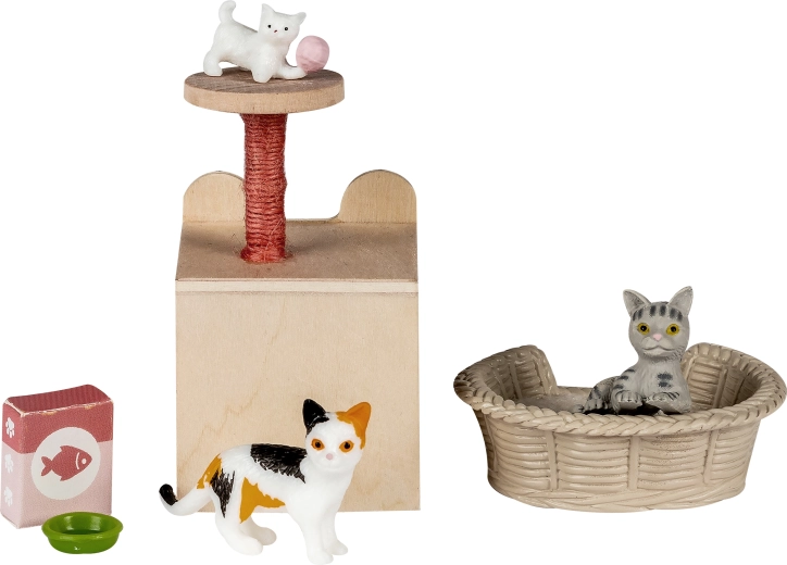 Familia de gatos Lundby para casa de muñecas