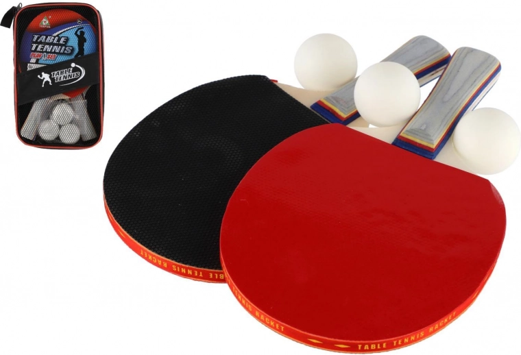 Set de tenis de mesa: 2 palas + 3 pelotas en estuche