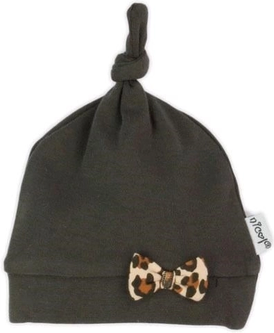 Gorrito para niña Nicol Mia, marrón oscuro, con nudo
