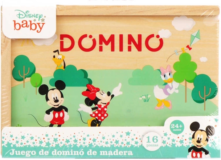 Disney Mickey Mouse dominó de madera en caja (16 piezas)