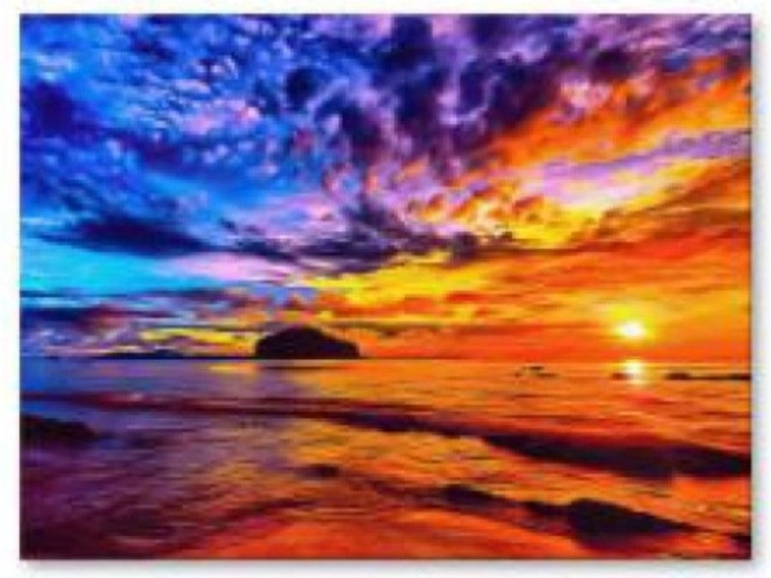 Pintura con diamantes – puesta de sol sobre el océano 40 × 30 cm