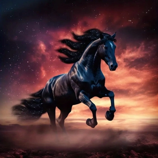 Norimpex pintura de diamantes caballo semental negro salvaje 30 × 40 cm