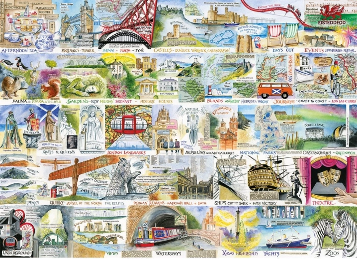 Puzzle Británico y brillante de 1000 piezas GIBSONS