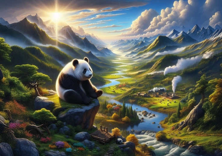 Puzzle Refugio para Pandas de 500 piezas