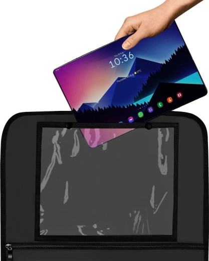Bolsillo transparente para tablet para entretenimiento en los viajes