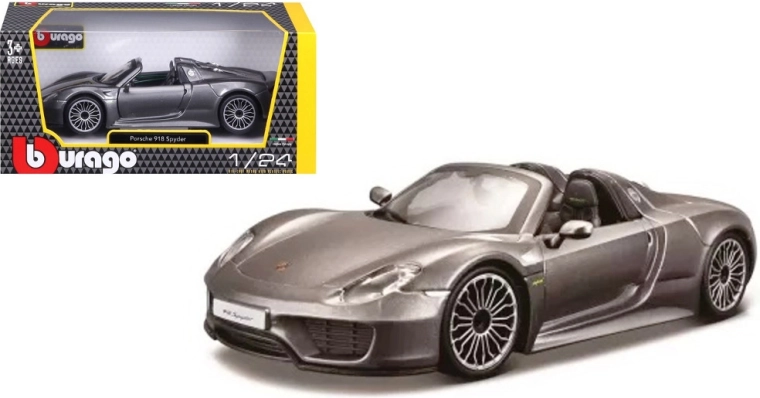 Modelo metálico BBURAGO 1:24 Porsche 918 Spyder – gris
