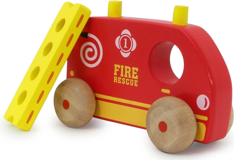 Camión de bomberos con escalera desmontable