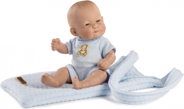 Muñeca bebé realista Guca con cuerpo totalmente de vinilo, 25 cm