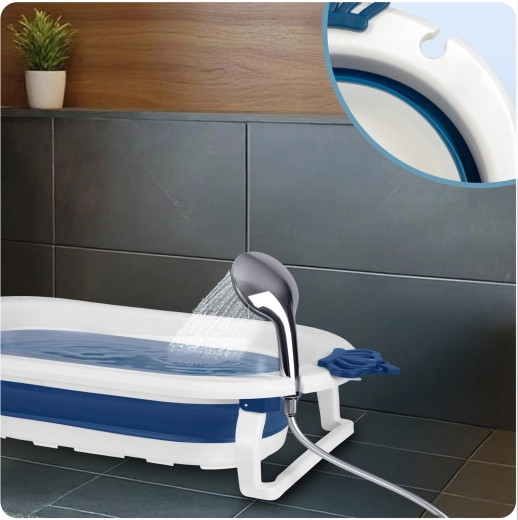 Diseño plegable y soporte para la ducha para un baño sin salpicaduras
