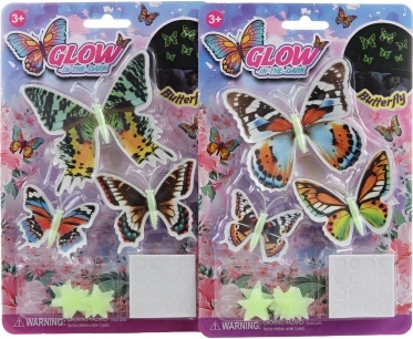 Mariposas adhesivas luminiscentes - 1 unidad