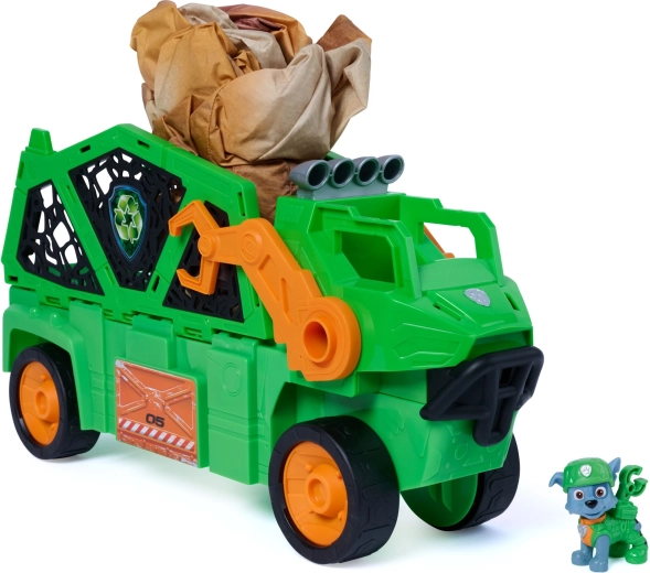 Patrulla Canina Dino Rescue vehículo Megasaurus con dinosaurio inflable y figura de Rocky