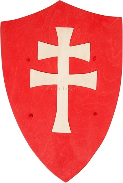 Escudo de madera Fauna con cruz de doble brazo