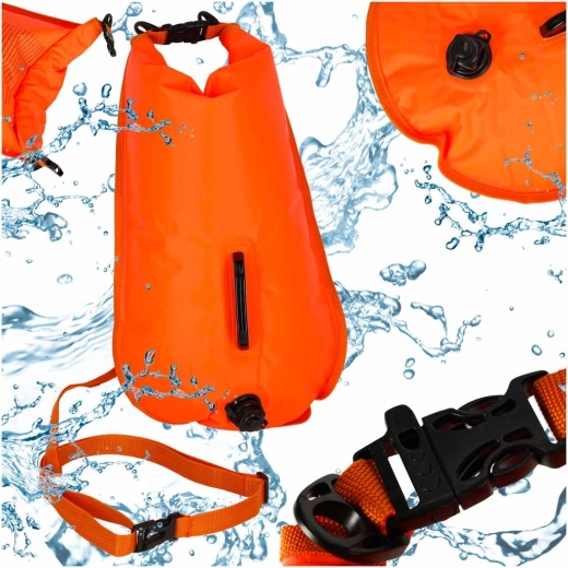 Boyas de natación 28L con bolsillo de seguridad y silbato