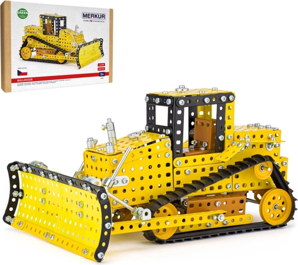 Kit de construcción metálico Merkur, bulldócer, 504 piezas