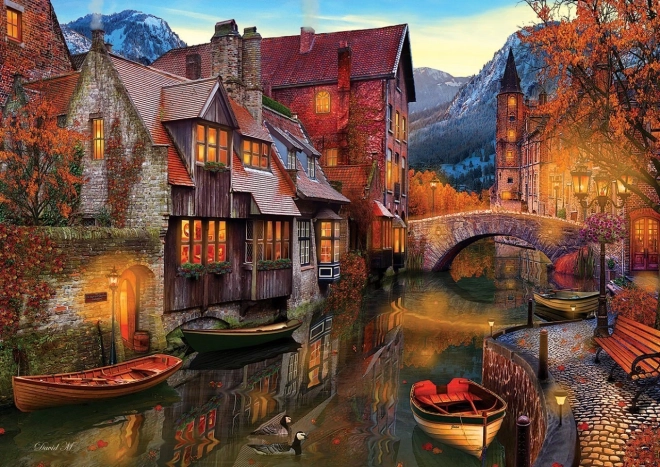 Puzzle Casas junto al canal de agua 2000 piezas ART PUZZLE