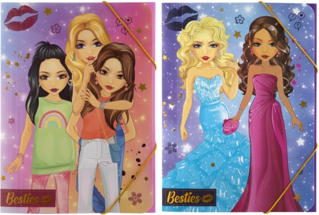Carpetas escolares A4 con goma elástica de cierre Besties