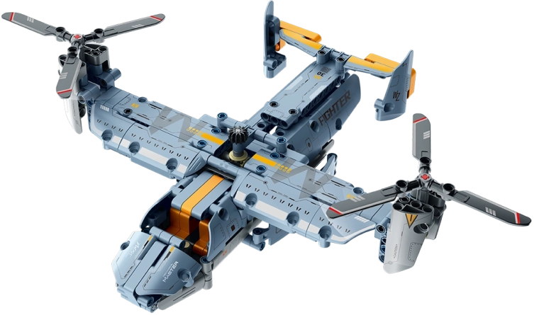 Modelo del avión Osprey (tilt-rotor) como máquina de rescate/transporte