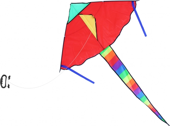 Cometa voladora de nailon 120 × 70 cm con cola arcoíris