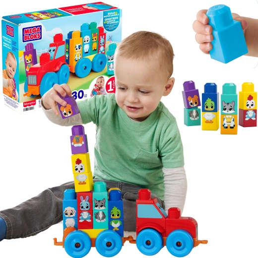 Fisher-Price Mega Bloks tractor con animales para construir y montar