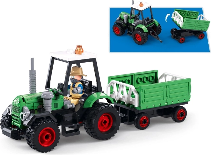 Tractor con remolque para jugar a la granja