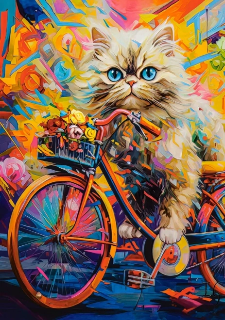 Puzle de 500 piezas – Gatito en una bicicleta