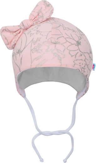Gorrito de algodón para bebé con lazo NEW BABY NUNU rosa