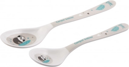 Cucharitas infantiles de melamina EXOTIC ANIMALS 2 uds – gris