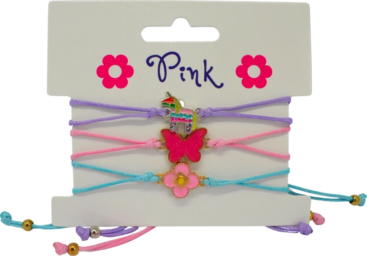 Set de pulseras infantiles 3 uds – unicornio, corazón e hipopótamo