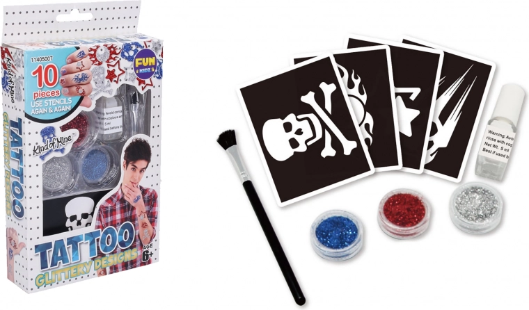 Set de tatuajes temporales con purpurina para niños