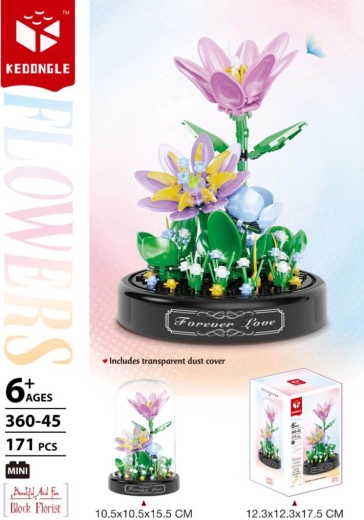 Set de construcción de flores bajo cúpula protectora (171 piezas)