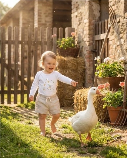Adorable motivo de gansos