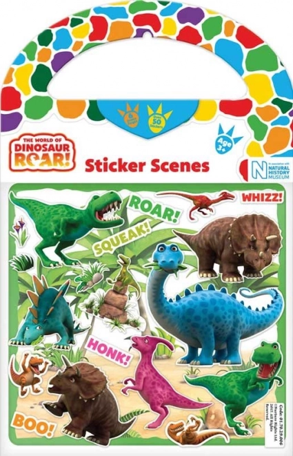 Pegatinas de dinosaurios – sets reutilizables con fondos