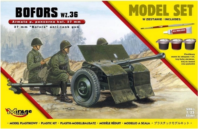 Cañón antitanque BOFORS wz. 36 37 mm – maqueta 1/35 kit de inicio