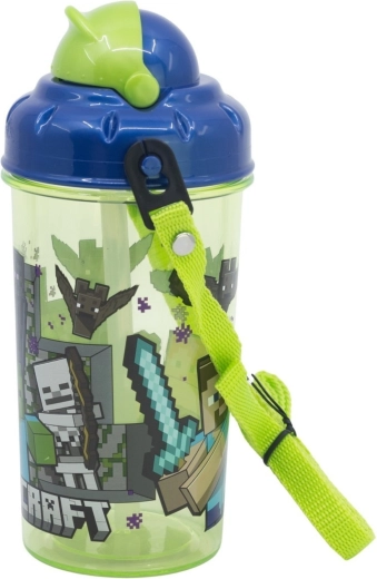 Botella infantil con pajita Minecraft Core24, 465 ml