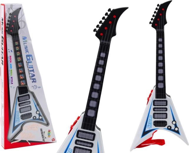 Guitarra eléctrica infantil con luces y melodías – blanca