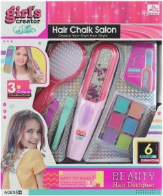 Estudio de cabello con tizas para niños