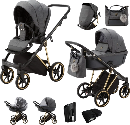 Adamex Belissa Special Edition cochecito combinado grafito/gold