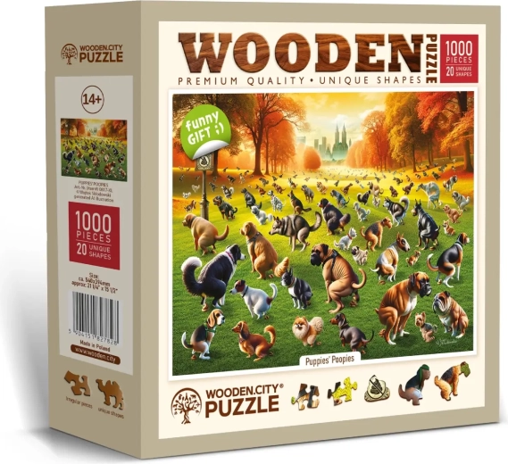 WOODEN CITY Puzzle de madera Sinfonía canina en el parque de 1000 piezas