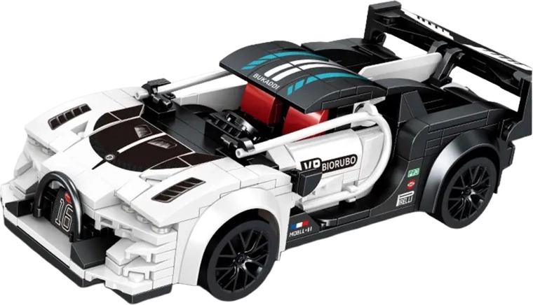 Kit de construcción de coche deportivo blanco teledirigido