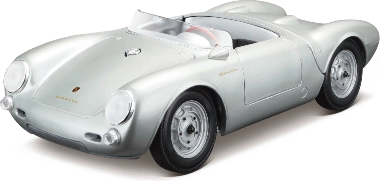 Maisto Porsche 550 A Spyder plateado modelo de coche 1:18