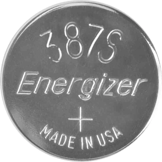 Pila de reloj de óxido de plata Energizer 387, 1,55 V, 63 mAh