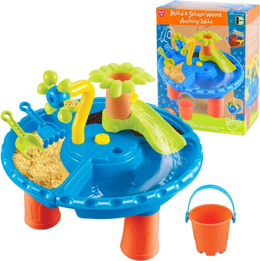 PlayGo mesa de juego con actividades de construcción y pulverización de agua (15 piezas)