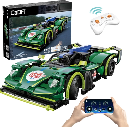 Kit de construcción CaDA RC coche de carreras Emerald Deity, 29 cm, 388 piezas, modo dual