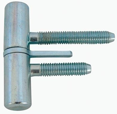 Bisagra para puerta de 60 mm con tornillo y clavija, galvanizada en azul