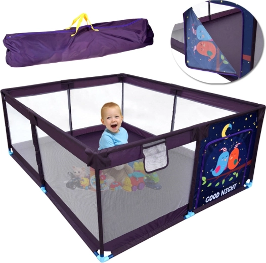 Parque infantil grande y piscina de bolas seca 160 × 200 cm con bolsa de transporte
