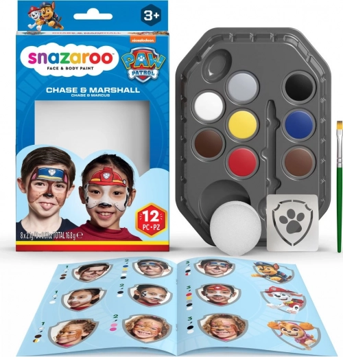 Snazaroo set de pintura facial Patrulla Canina – Chase y Marshall, 8 colores