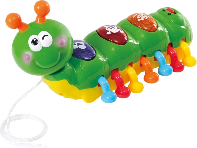 Oruga musical con efectos de luz de 21 cm