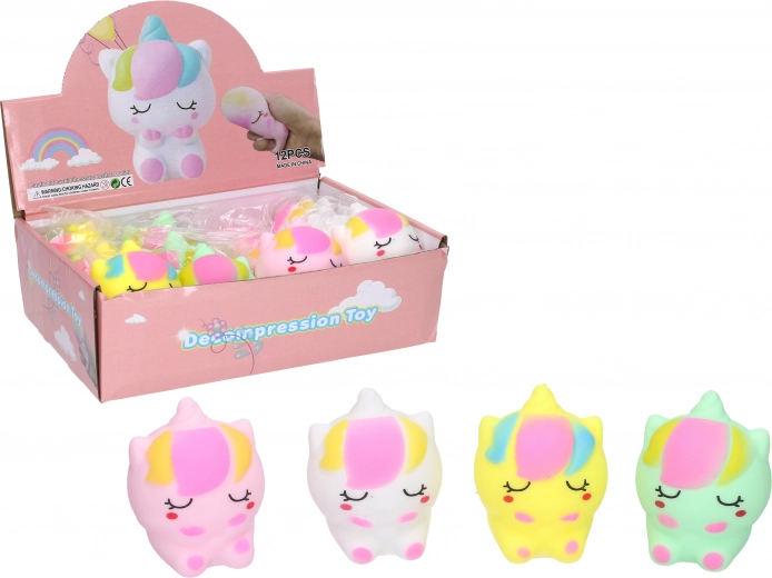 Unicornio estrujable de 8 cm – juguete moldeable antiestrés