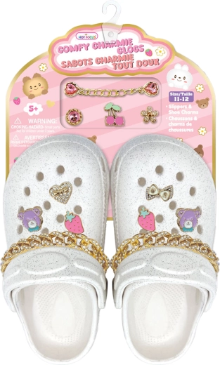 Sandalias infantiles blancas con accesorios decorativos, talla 31–32 (aprox. 200 mm)