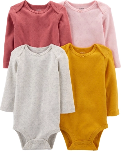 Body para niña Carter's de manga larga Floral, 4 uds., talla 56